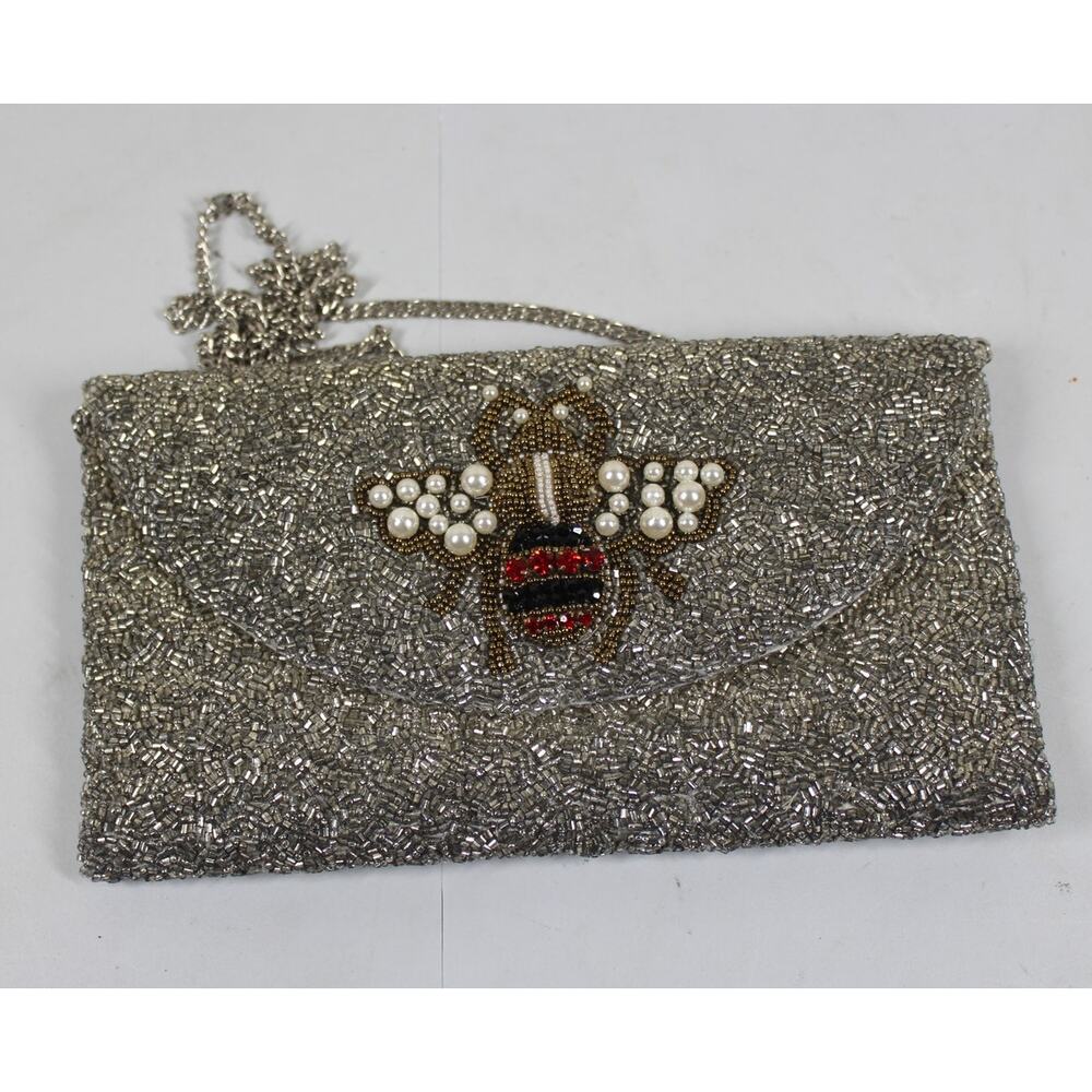 Tiana Beaded Bee Clutch